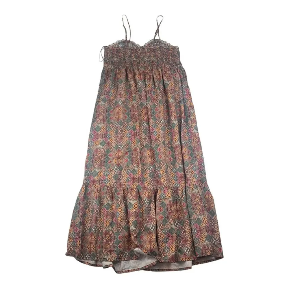 World Market women's small medium maxi dress printed boho multi color prairie - Picture 2 of 11